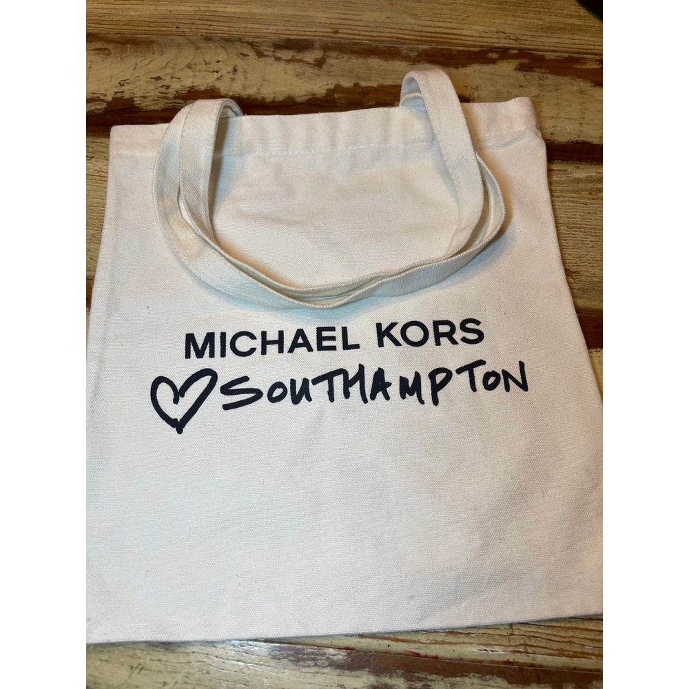 MICHEAL KORS | Southampton Canvas Tote Bag One Size Off-White Black